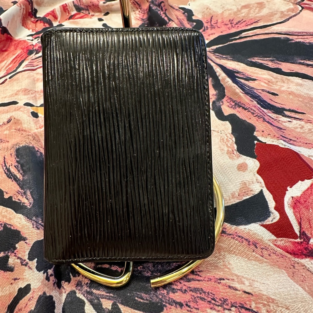 LV black leather wallet